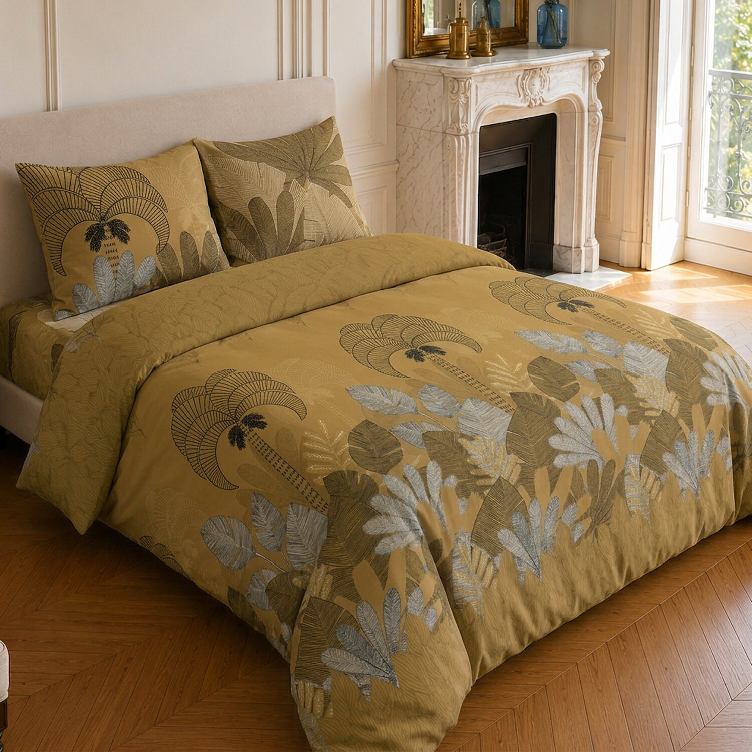 Parure housse de couette 100% microfibre motif tropical - THE PALM