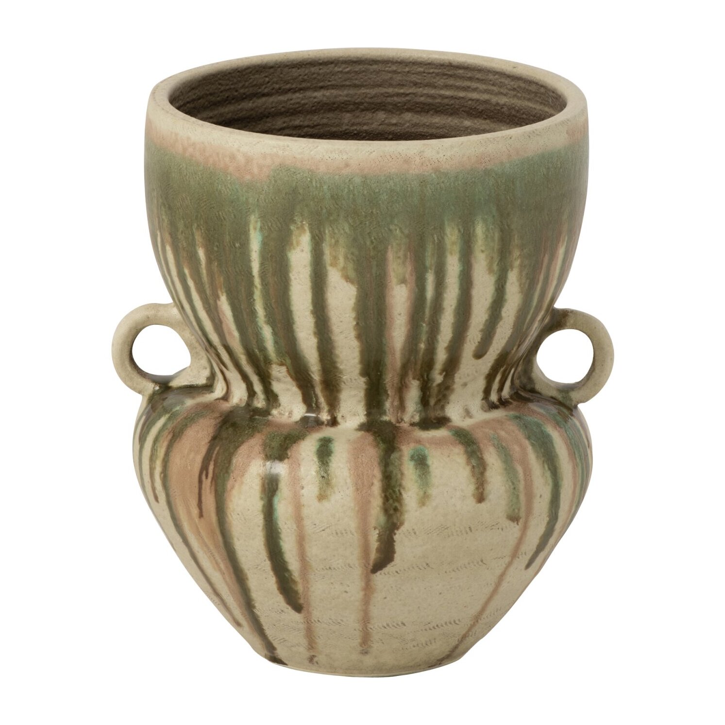 J-Line vase - céramique - vert olive/beige clair