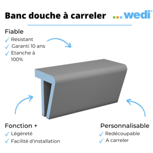 Banc de douche a carreler 120 cm WEDI Sanoasa 3 assise arrondi