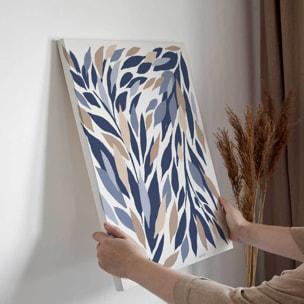 Tableau fleurs Tableau feuilles bleues Toile imprimée