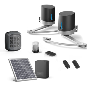 Motorisation Solaire pour portail battants Avidsen ORANE SE+ Digicode + 2 télécommandes supplémenta