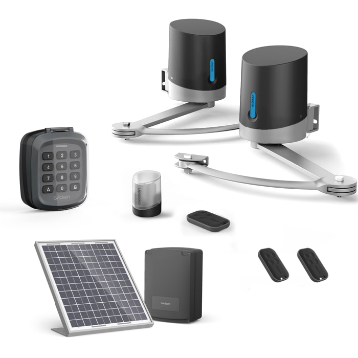 Motorisation Solaire pour portail battants Avidsen ORANE SE+ Digicode + 2 télécommandes supplémenta