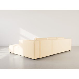 Stella - canapé d'angle droit 4 places en simili - Beige