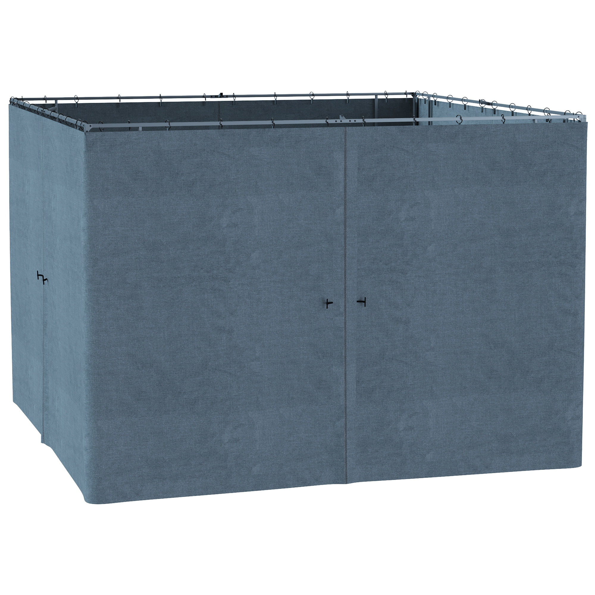 Parois latérales de rechange barnum tonnelle 3 x 3 m - 2 systèmes d'attache boucles ou crochets - zip - polyester gris