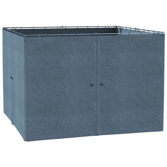 Parois latérales de rechange barnum tonnelle 3 x 3 m - 2 systèmes d'attache boucles ou crochets - zip - polyester gris