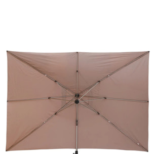 Parasol déporté rectangulaire "Équador" Taupe 4 x 3m en aluminium et polyester