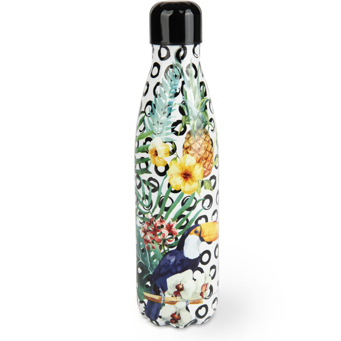 Bouteille isotherme Excelsa- Tropical Chic, Acier Multicolore