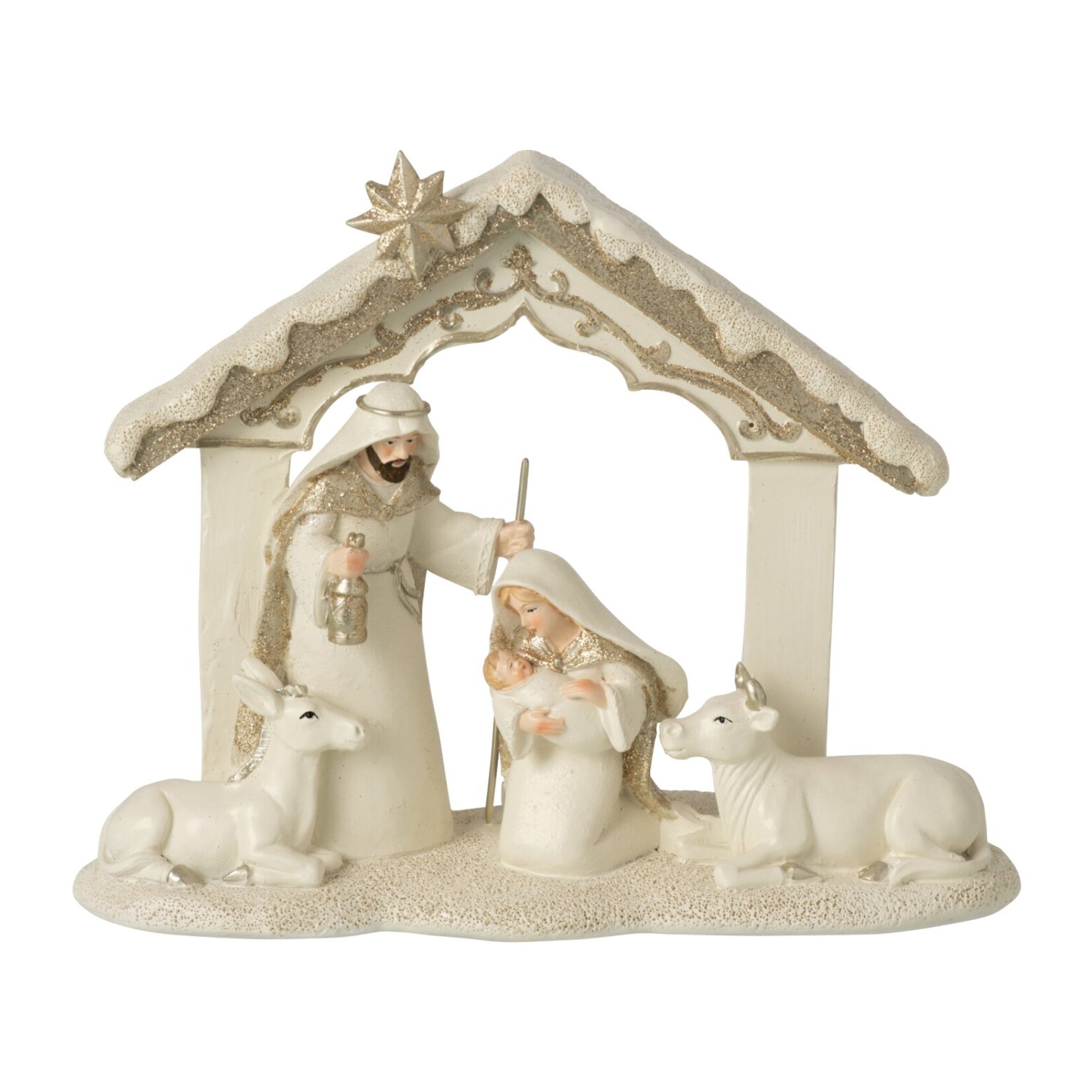 J-Line Crèche Pierre - beige clair/doré - small