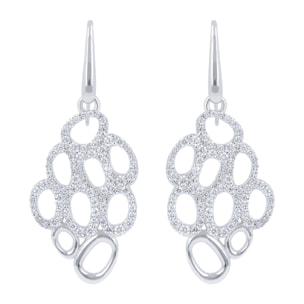 Orecchini a Lampadario con Pavé di Cubic Zirconia in Argento 925