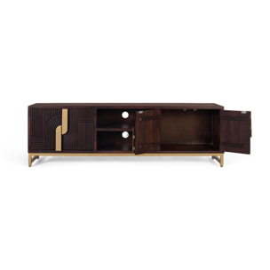 Mueble TV de Madera de Mango 180 Cm Estilo Rústico Moderno