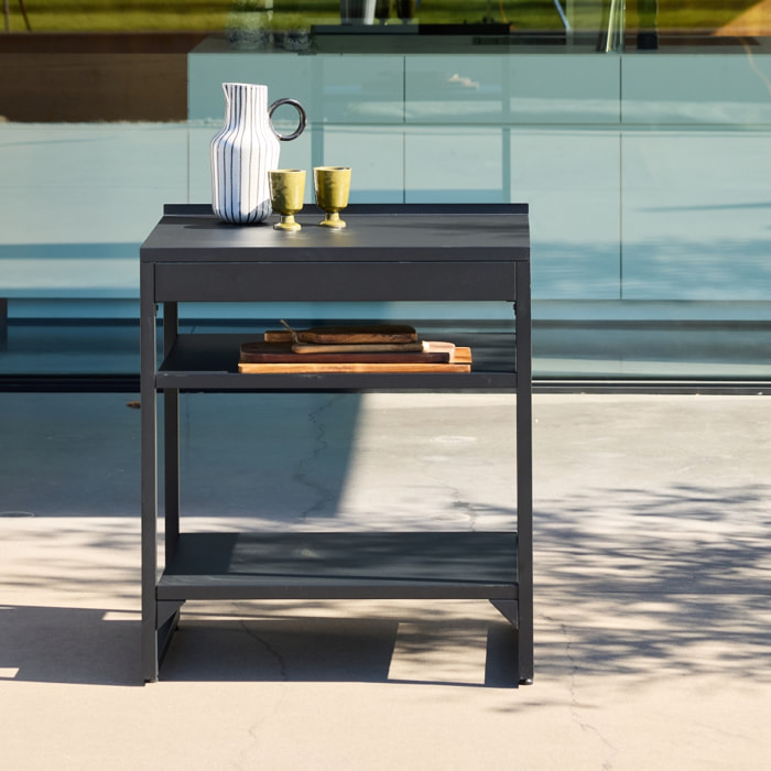 Module de cuisine extérieure acier 2 étagères L80cm KEA