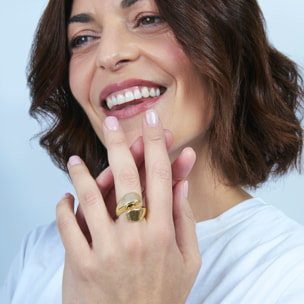 Anillo Iqlo acabado oro amarillo 18k