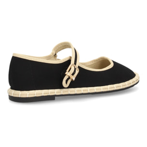 Merceditas de lona con ribete a contraste