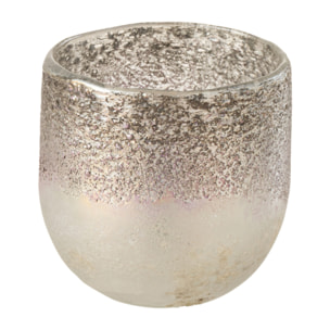 J-Line photophore Milano - verre - gris/rose - small