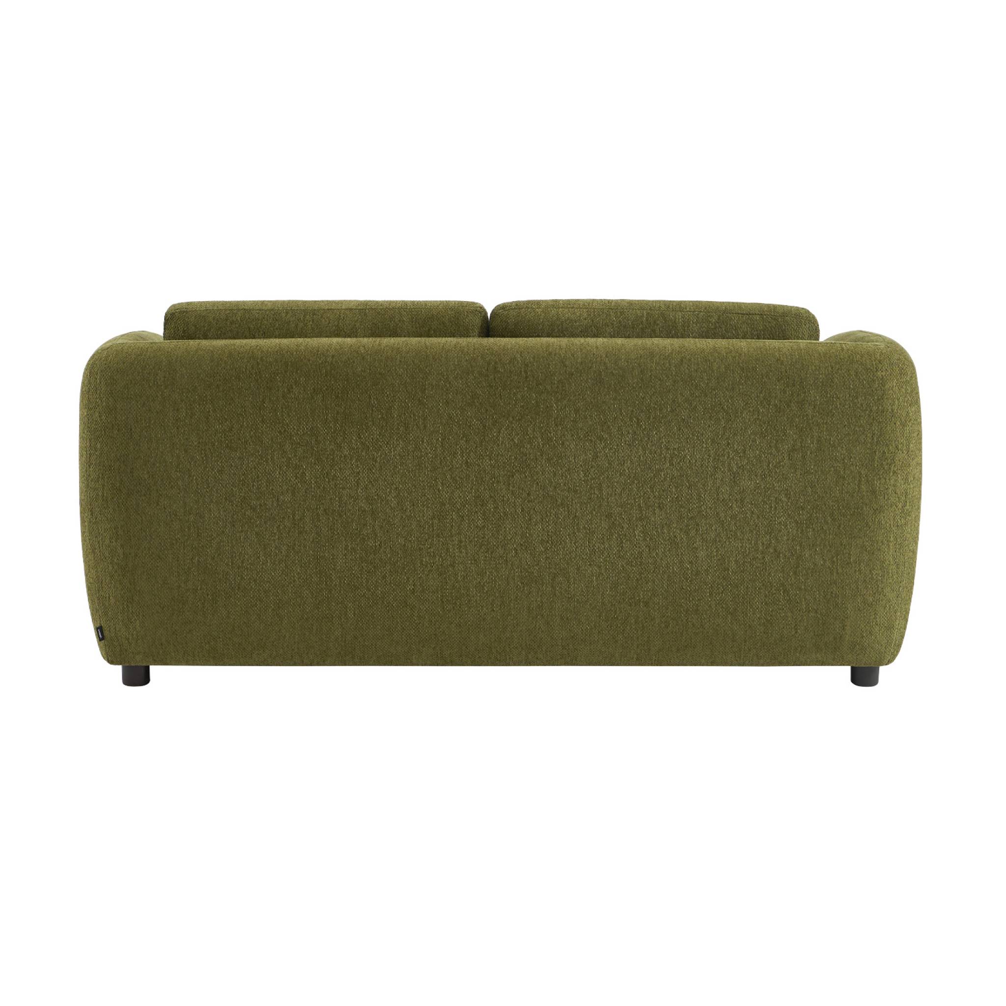 Canapé convertible 2 places tissu chenille kaki - L 170 x P 95 x H 76cm - Twist