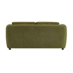 Canapé convertible 2 places tissu chenille kaki - L 170 x P 95 x H 76cm - Twist