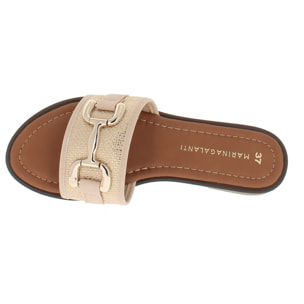 Marina Galanti Scarpe Donna Flat Slippers with Gold Horsebit MG 1E161 Gold