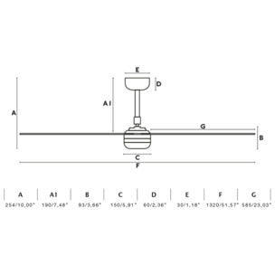 PUNT M Ventilador de techo blanco/madera clara
