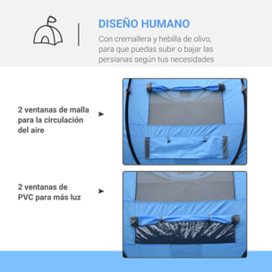 Tienda de Campaña Pop up para 4-5 Personas Tienda de Camping Instantánea con Ventanas Bolsillos y Bolsa de Transporte Impermeable Anti-UV 263,5x220x123 cm Azul