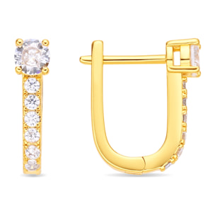 Pendientes de Circonita Brillante acabado en oro amarillo de 18k