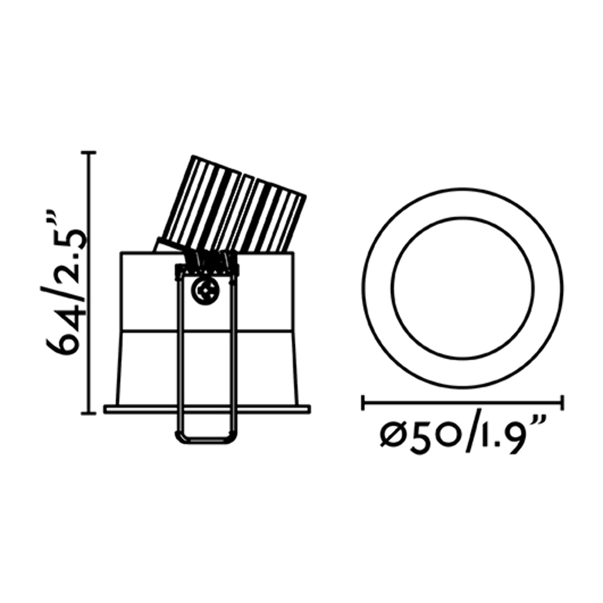 FOX 50 Incasso regolabile nero 5W 2700K