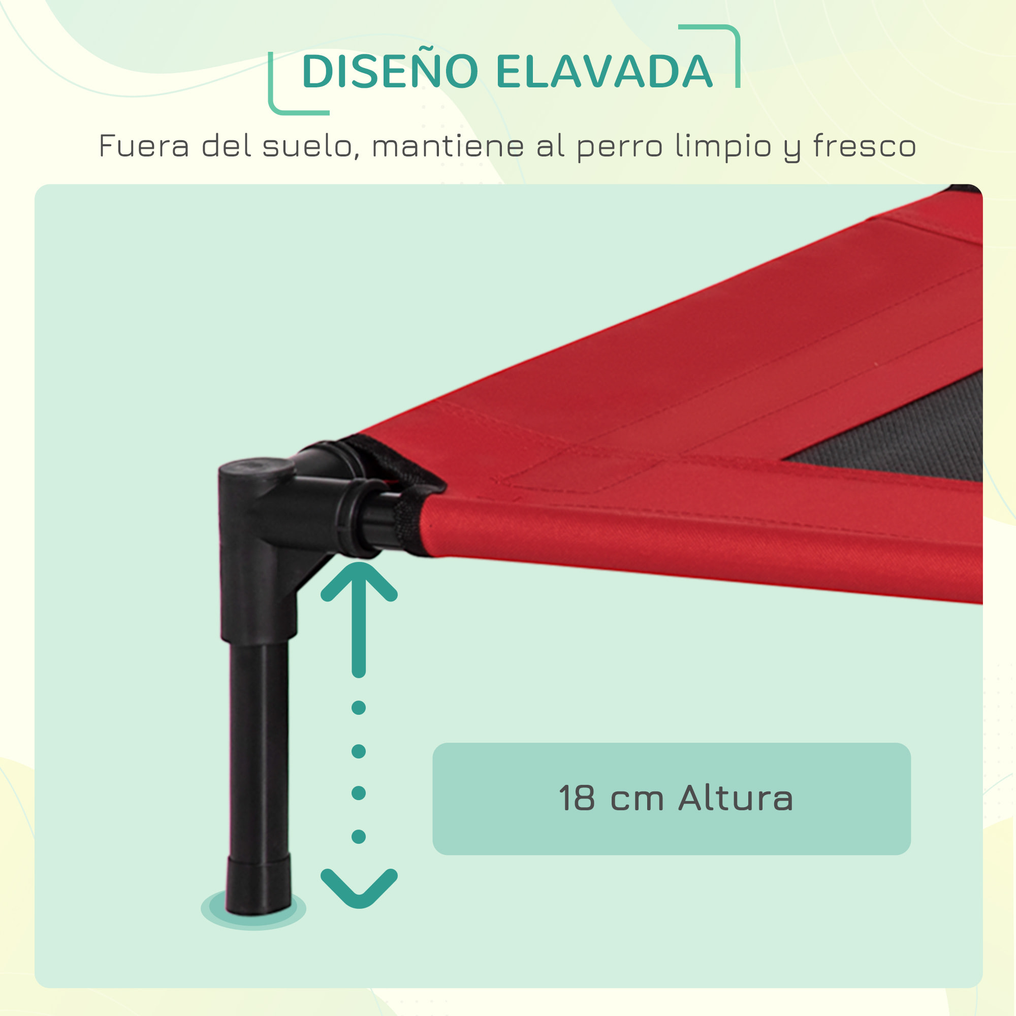 Cama para Mascotas de Metal Oxford 76x61x18 cm Rojo y Negro