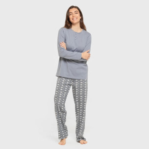 Pijama largo algodón Ocean Indigo