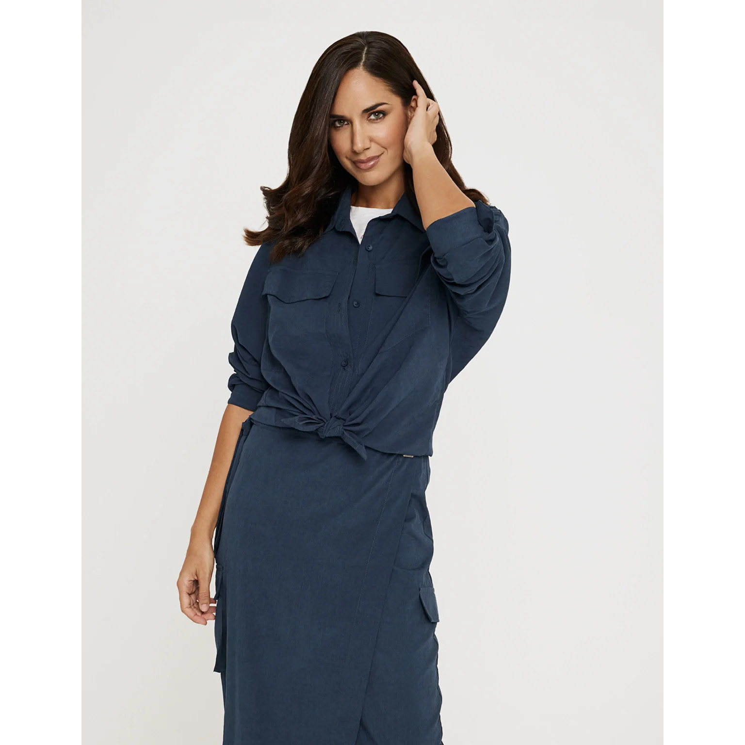 Camisa Manga Larga Azul Oscuro - Presti