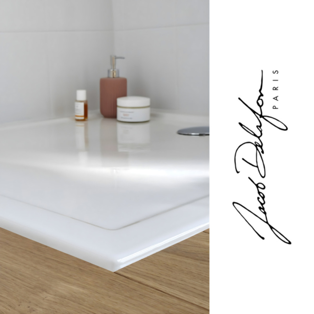 Receveur de douche 90 x 90 Gaspard céramique carré avec kit de réhausse et bonde