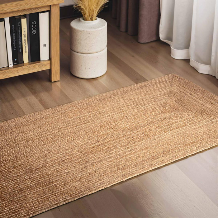 Tapis salon motif simple, veik tissé main, design chaleureux