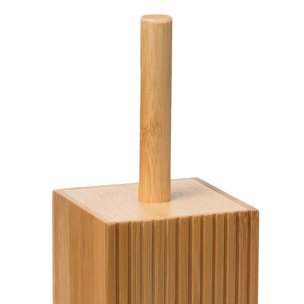 Pot et brosse wc en bambou - Naturel