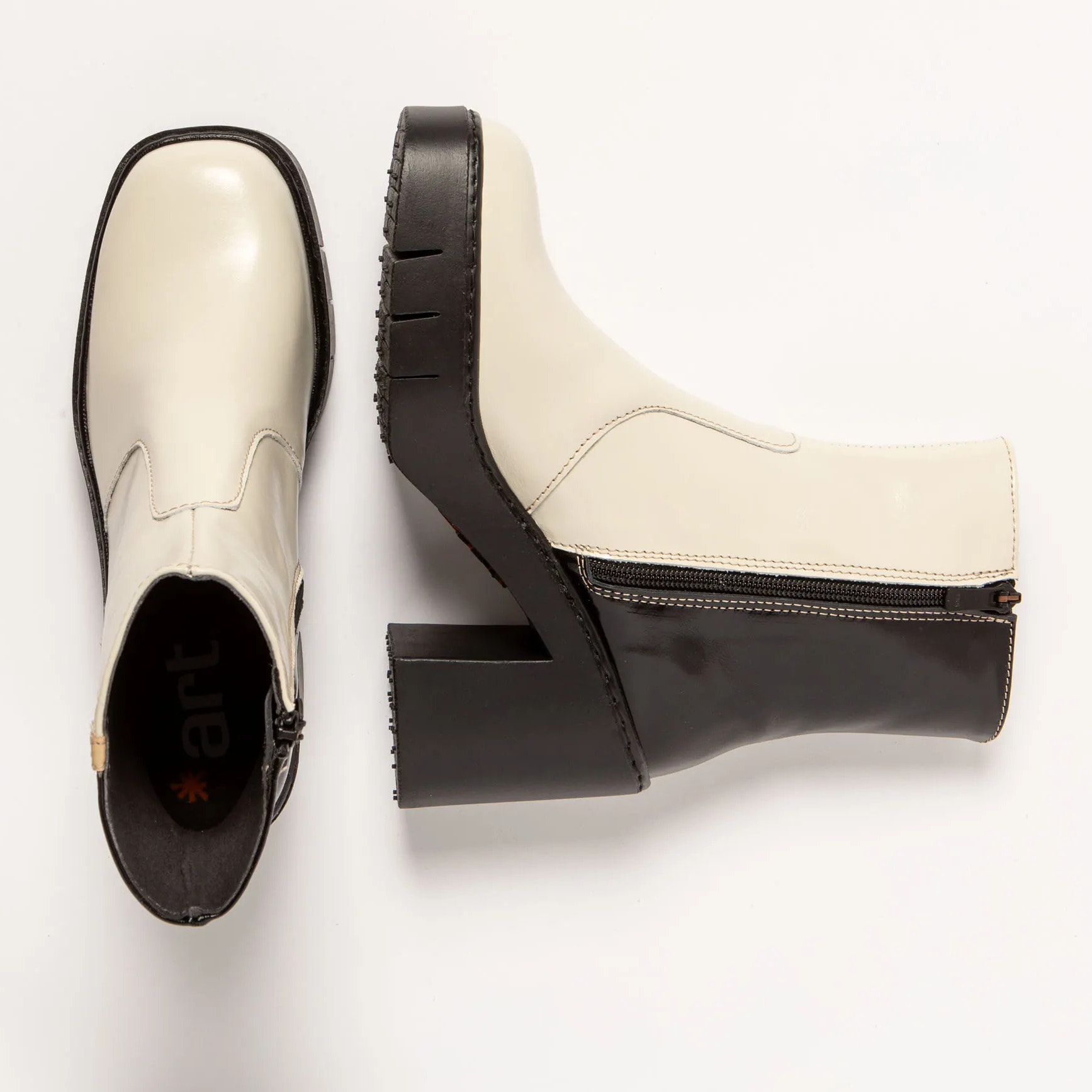 Botines con tacón 1974 NAPPA SHINNY CREAM-CHAMPAGNE/BERNA color Cream-champagne