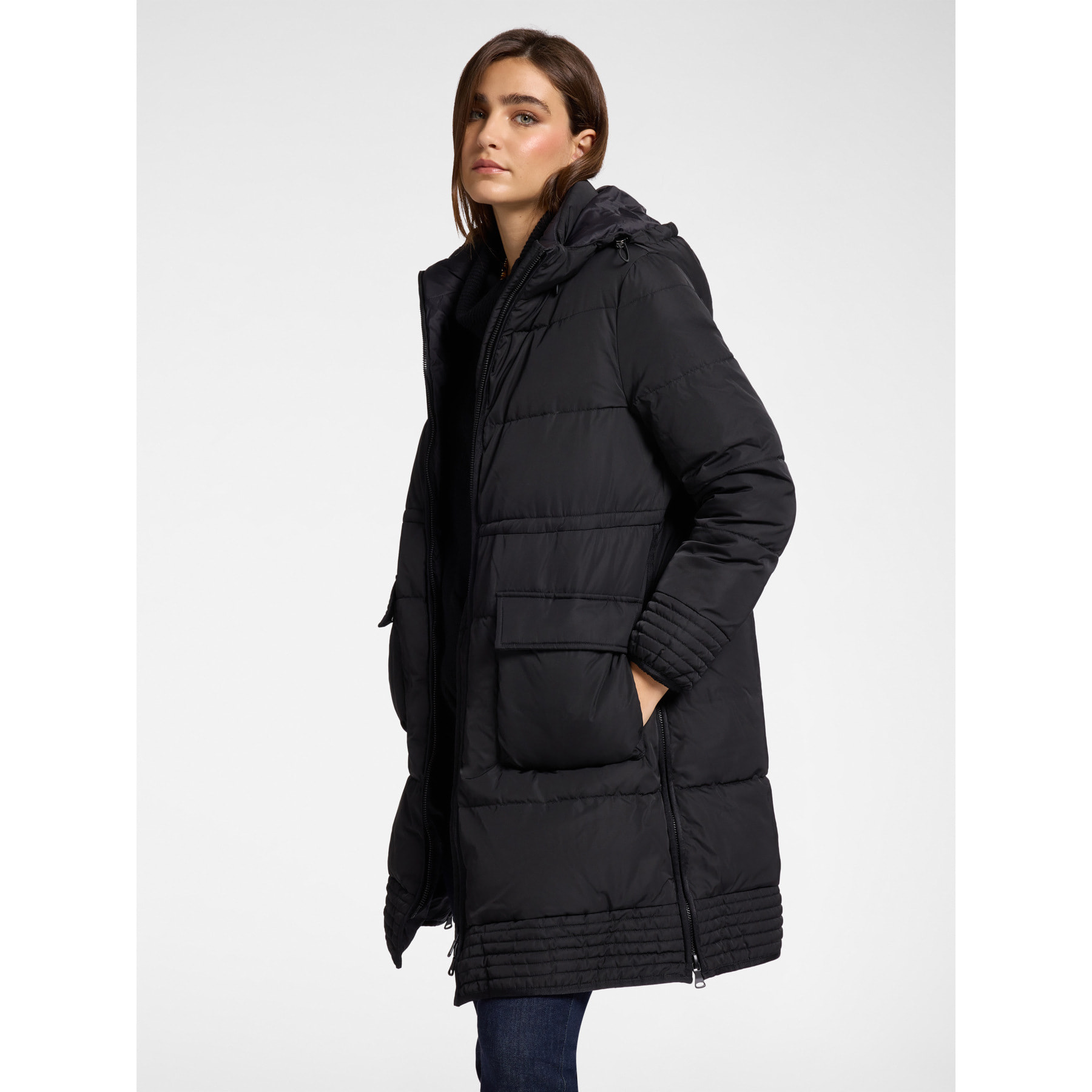 Elena Mirò - Parka acolchada con capucha - Negro