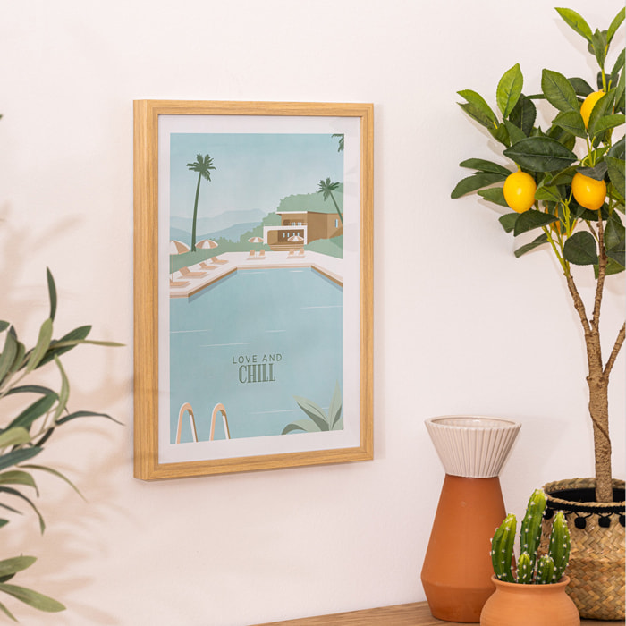 Affiche encadrée love "François" 30x40cm multicolore