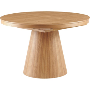 Table à manger ronde extensible 4/6 couverts effet Chêne - TRENTO