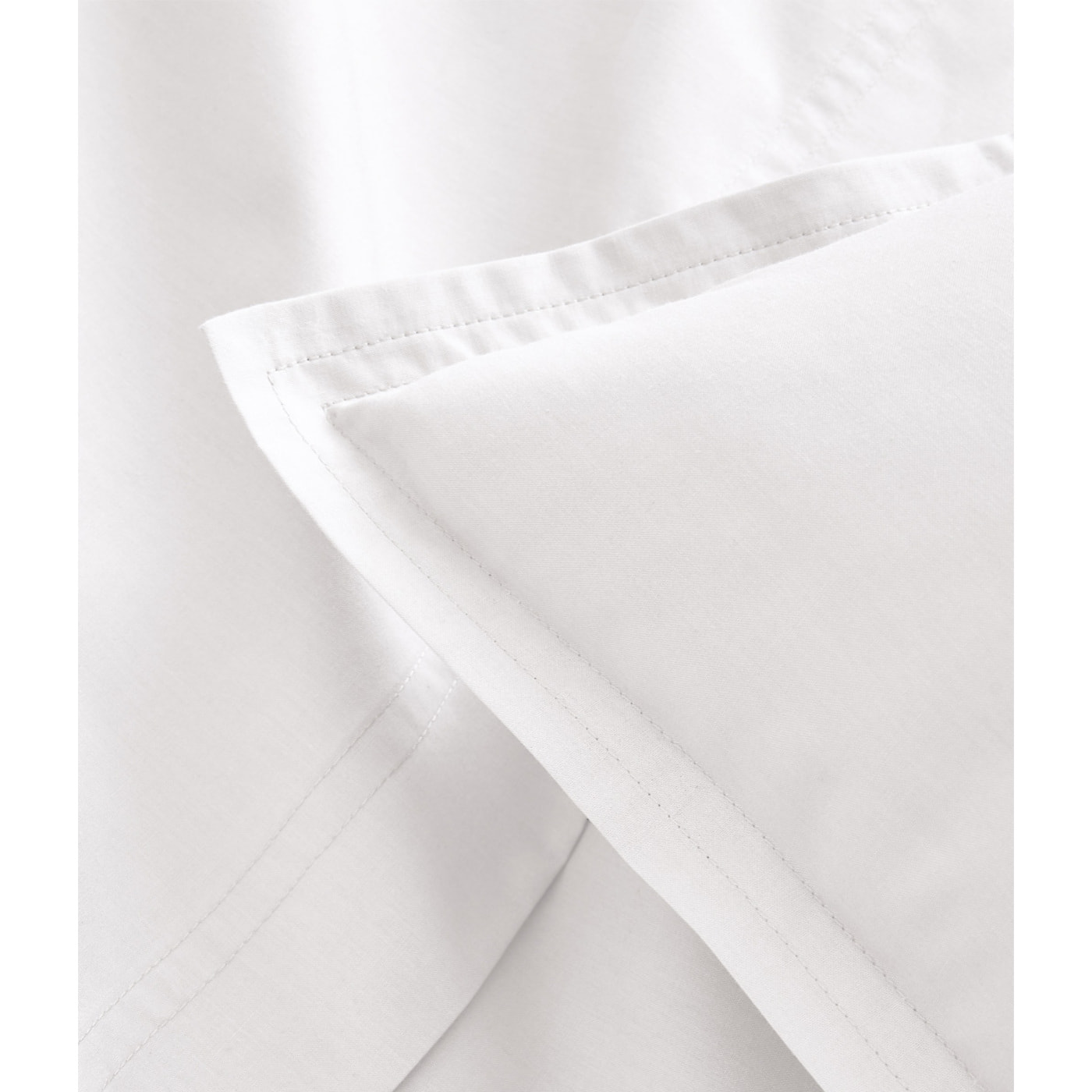 Parure de lit Housse de couette + Taie rectangle en percale de coton, PREMIÈRE, Blanc