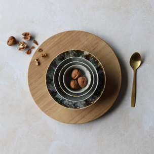 Lot de 6 coupelles abstraites en porcelaine beige 10cm MAKA