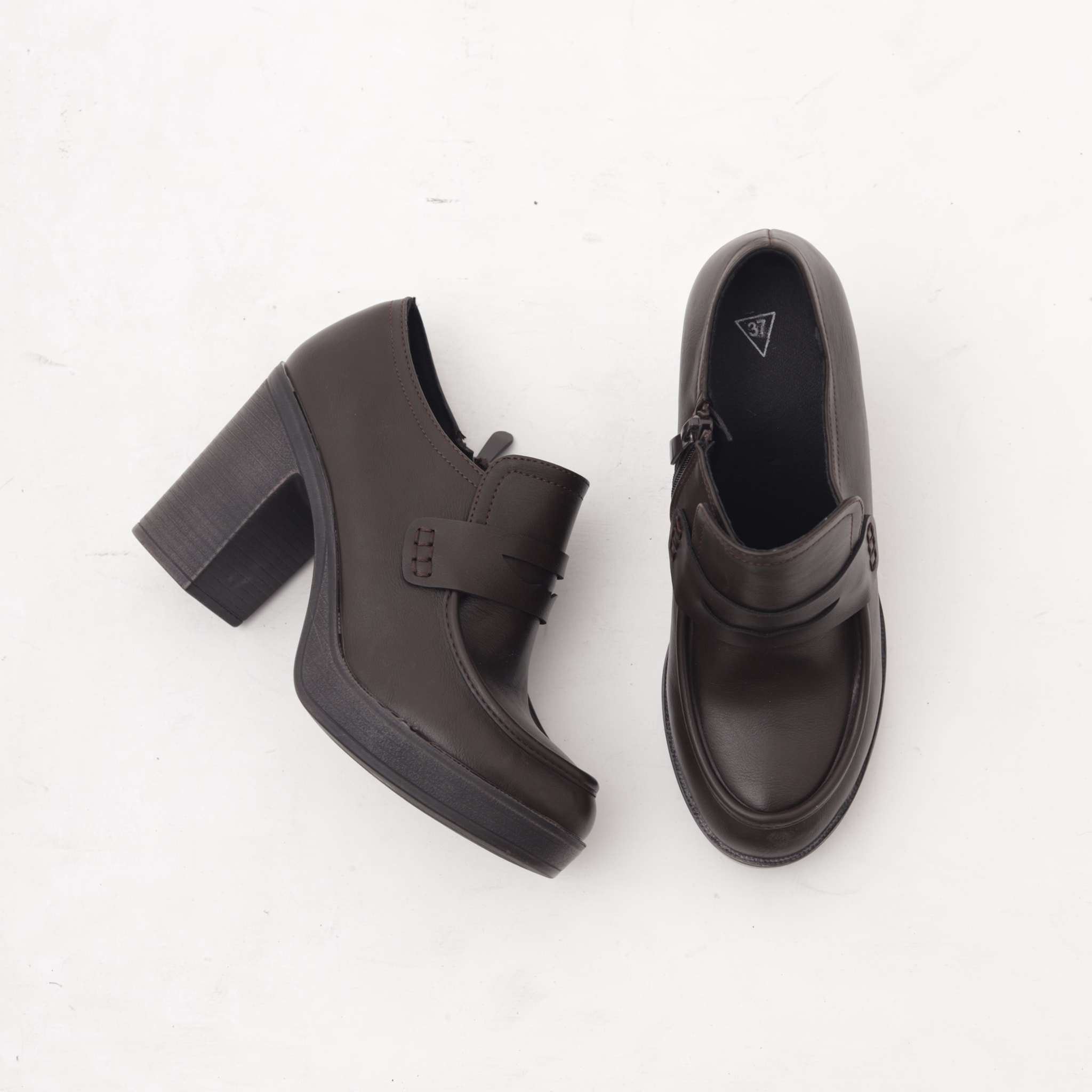 TRONCHETTO MOCASSINO TACCO TESTA DI MORO