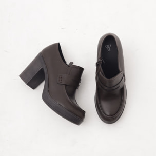 TRONCHETTO MOCASSINO TACCO TESTA DI MORO