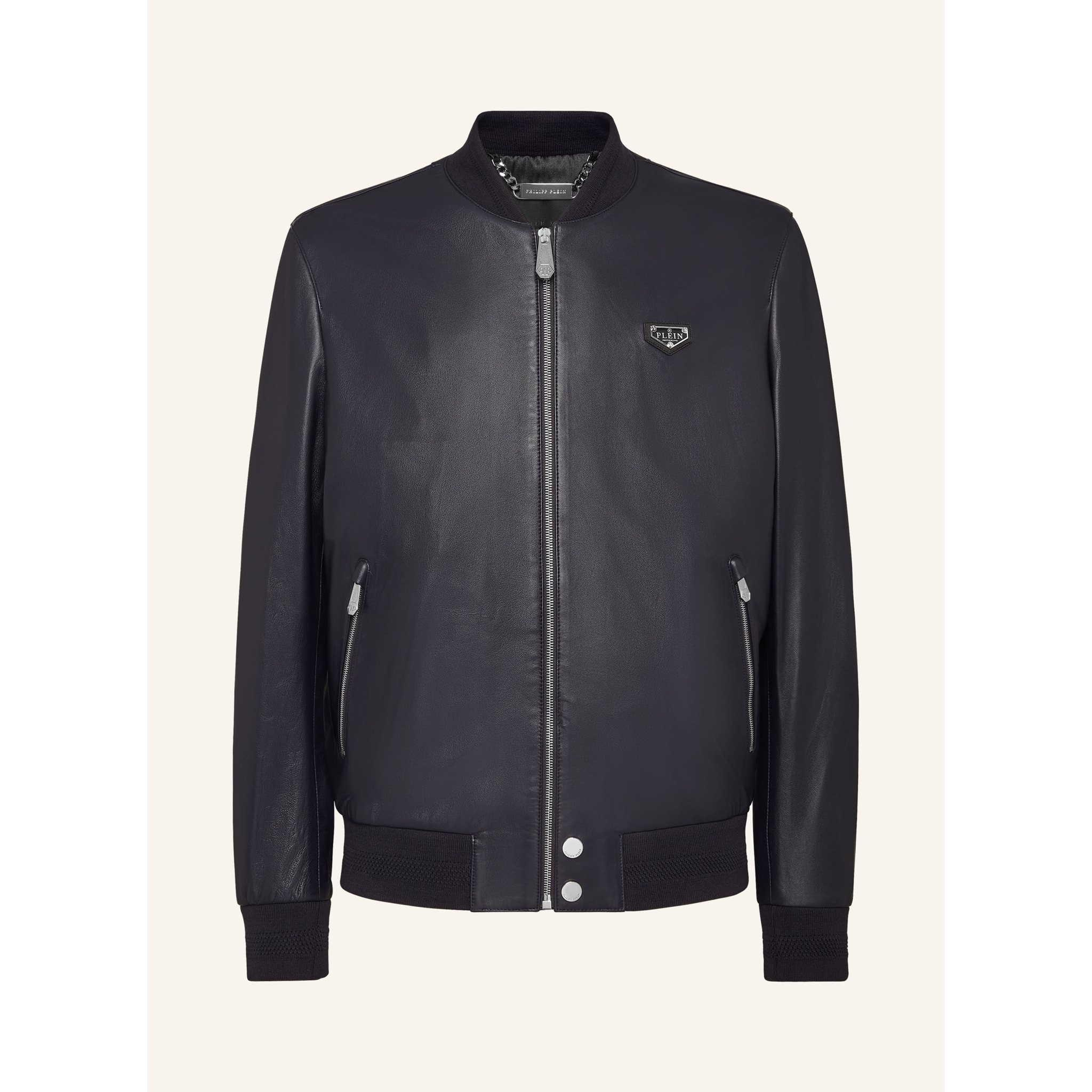 PHILIPP PLEIN Leather Bomber ICONIC PLEIN