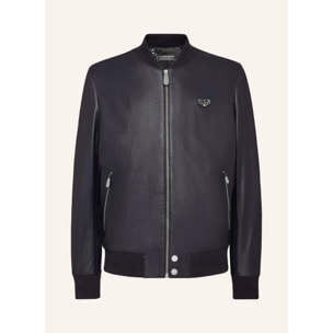 PHILIPP PLEIN Leather Bomber ICONIC PLEIN