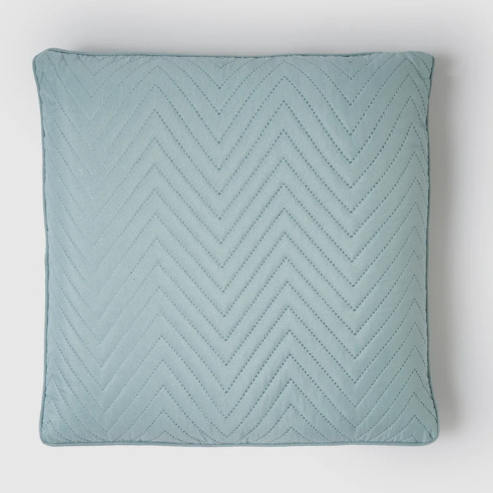 Cojín liso zig-zag verde tiffany