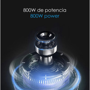 Picadora de carne eléctrica 800w, vaso cristal con asa 3L. Diferentes funciones picado y corte, con cuchillas acero. 2 velocidades