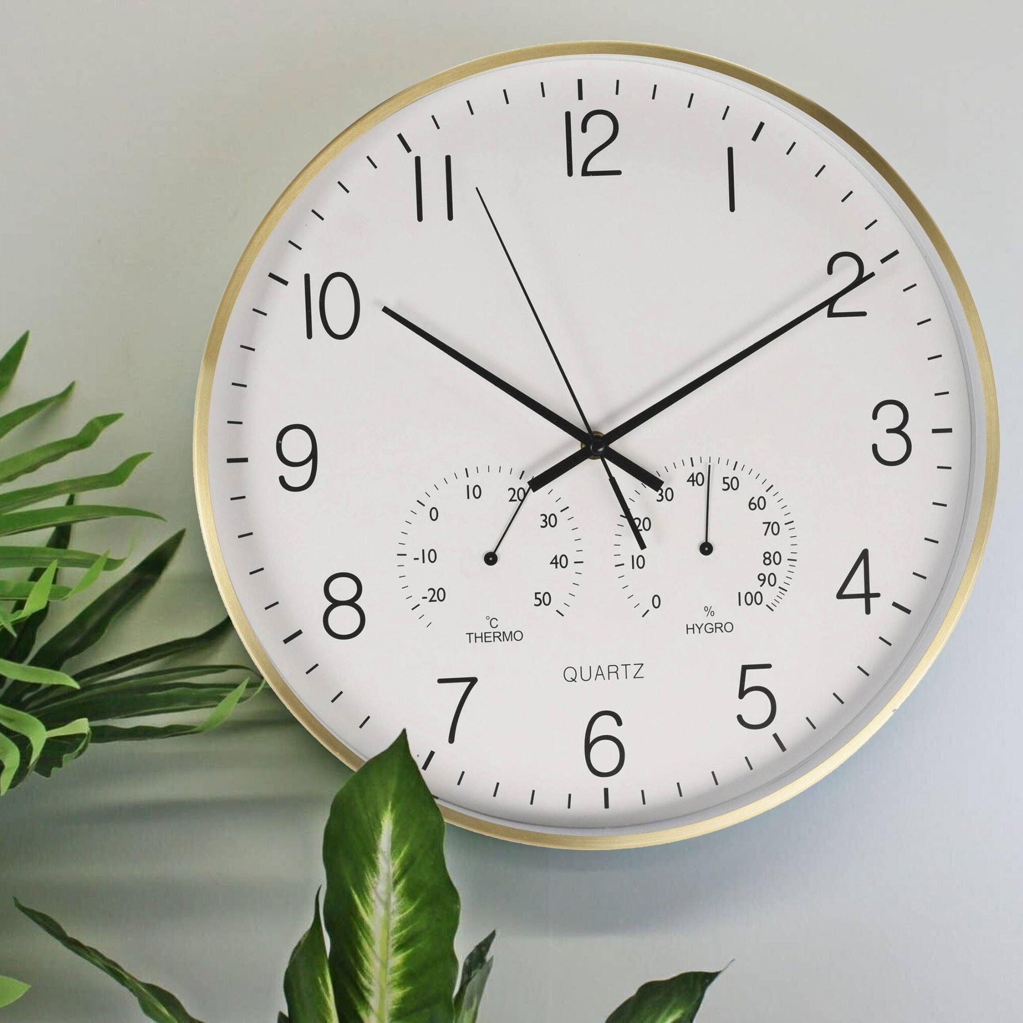 Well home reloj de pared formato redondo color blanco ø38x4,2cm