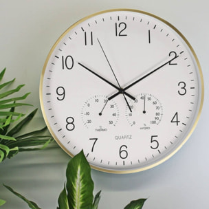 Well home reloj de pared formato redondo color blanco ø38x4,2cm
