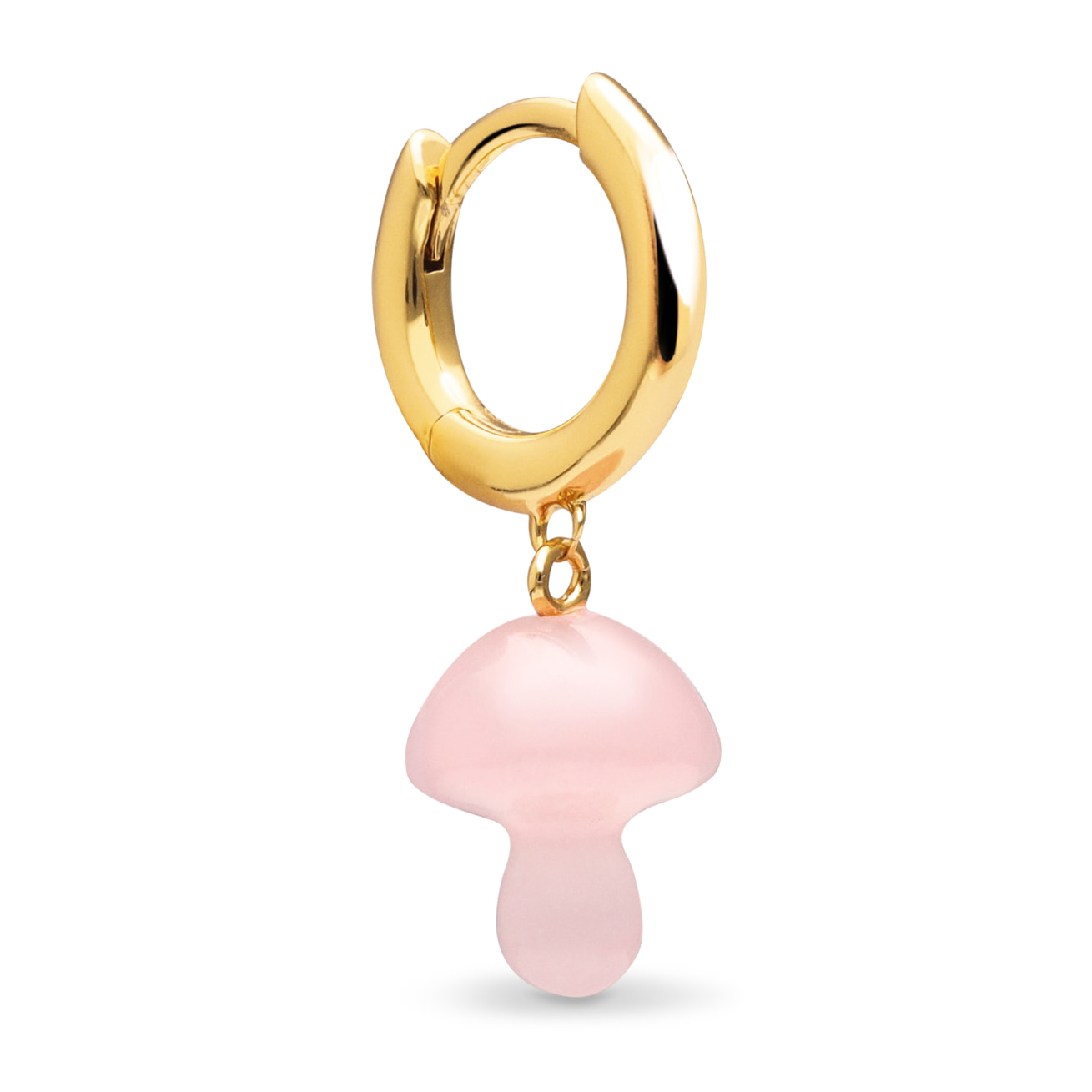 Orecchino Fungo Rosa Placcato Oro