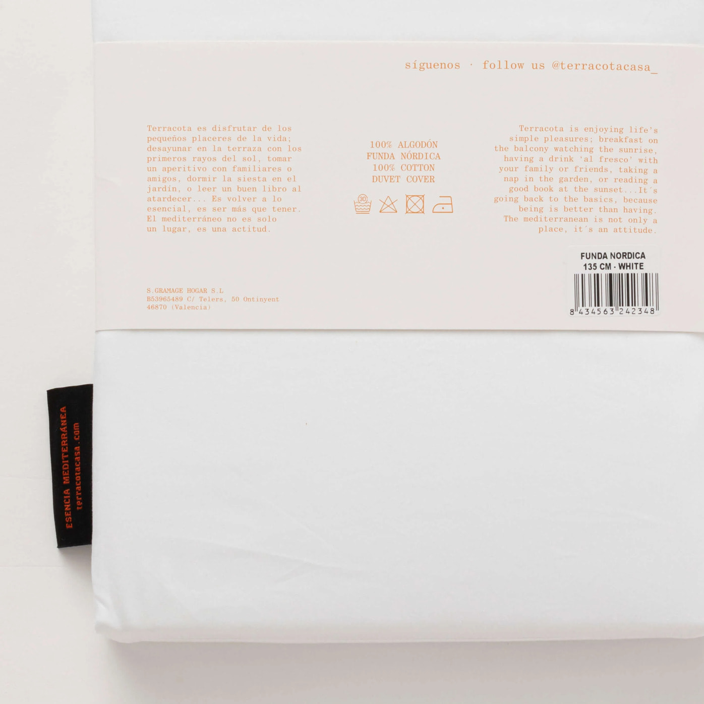 Housse de couette en satin 157 fils White