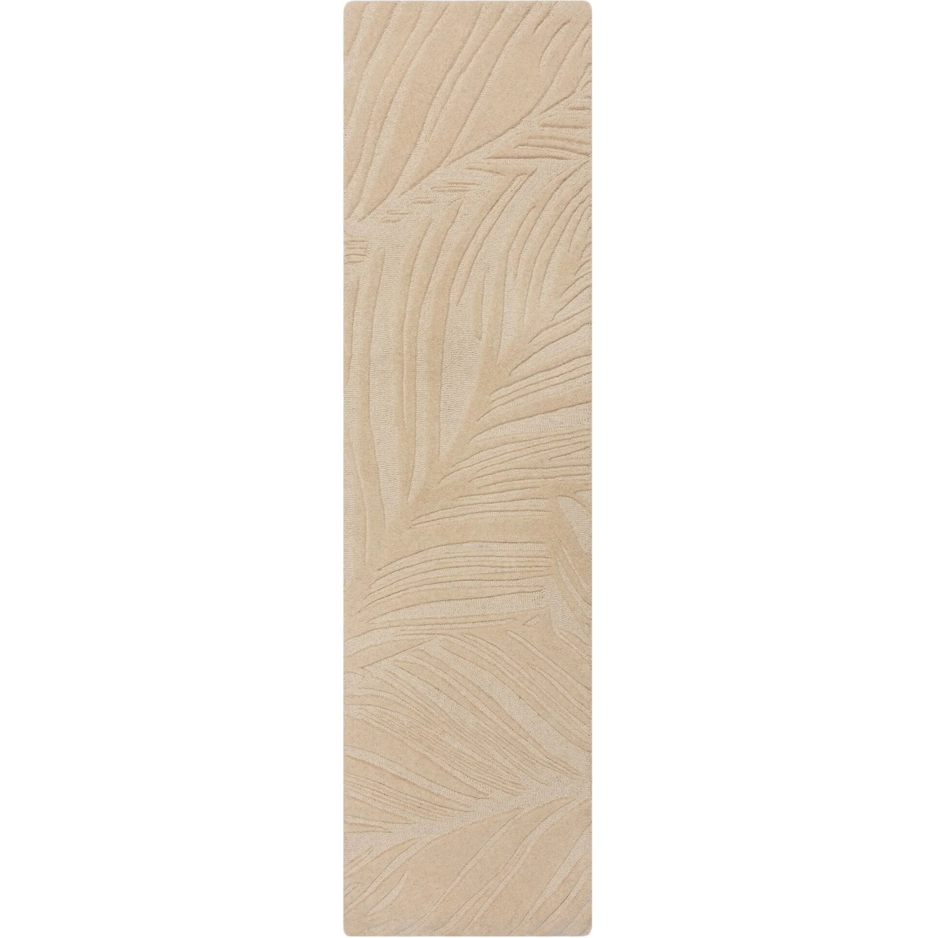 Tapis en laine de couloir FEUILLAGE Beige