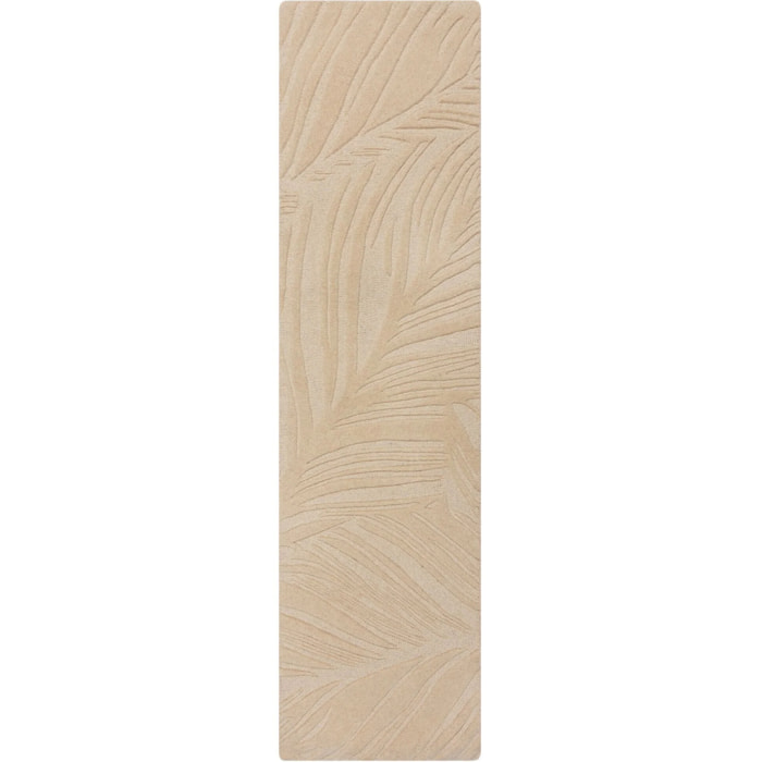 Tapis en laine de couloir FEUILLAGE Beige