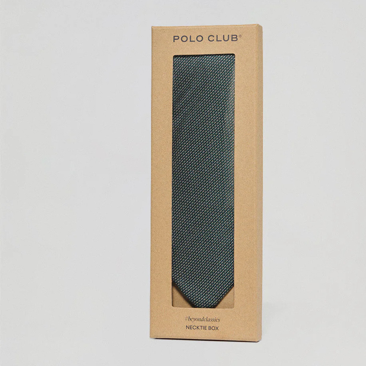 Cravatta in seta verde con logo Polo Club